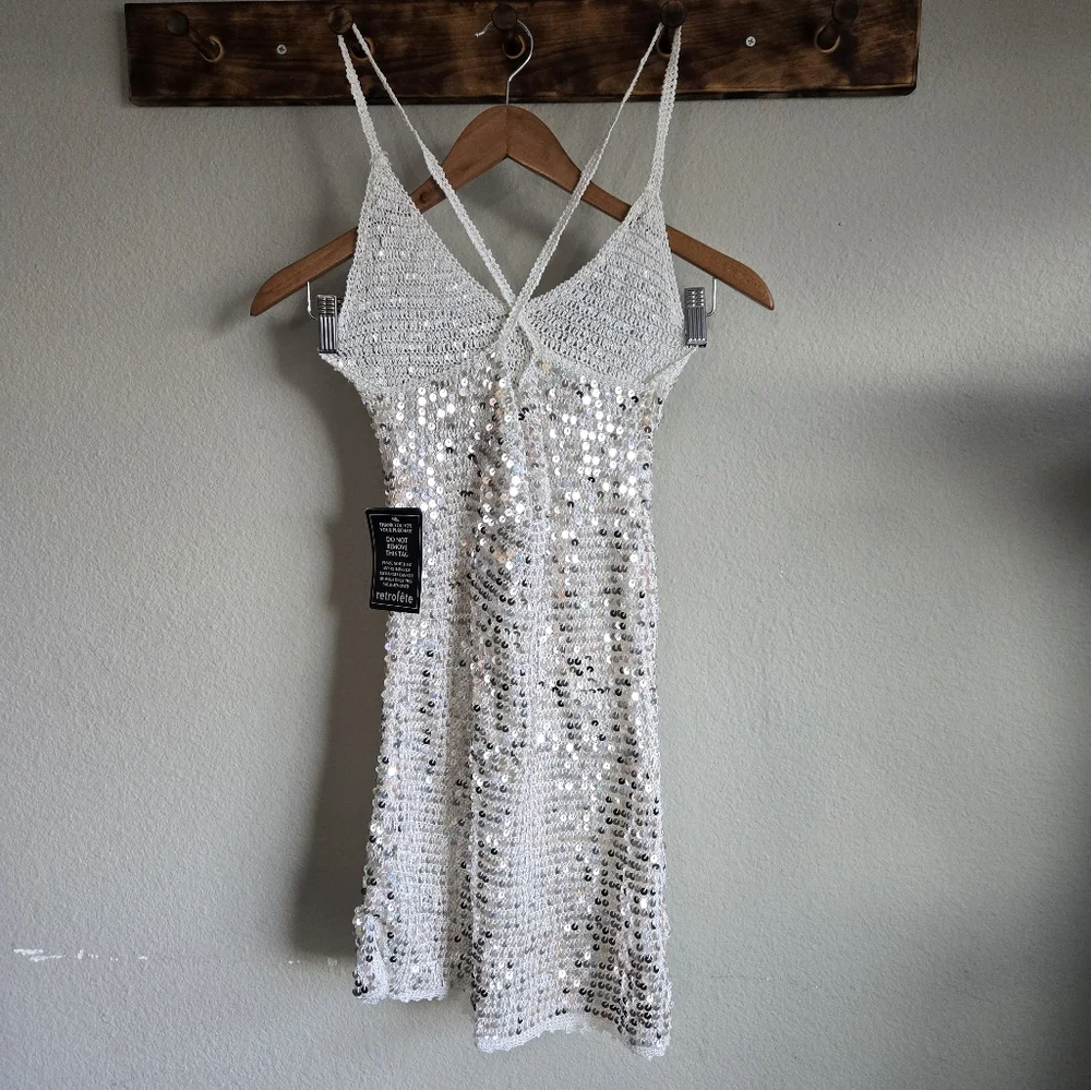 Retrofete Elliana Sequin Crochet Dress - Picture 6 of 12